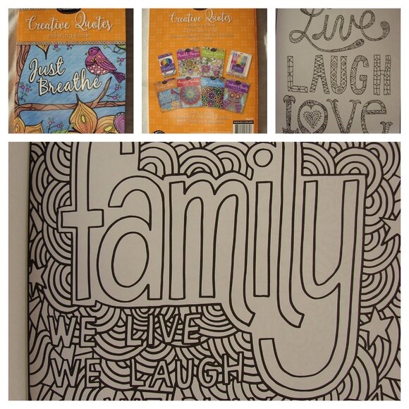 Timeless Creations Creative Quotes Cra-z-art Coloring Book Unused 1 sided pages - Picture 2 of 11